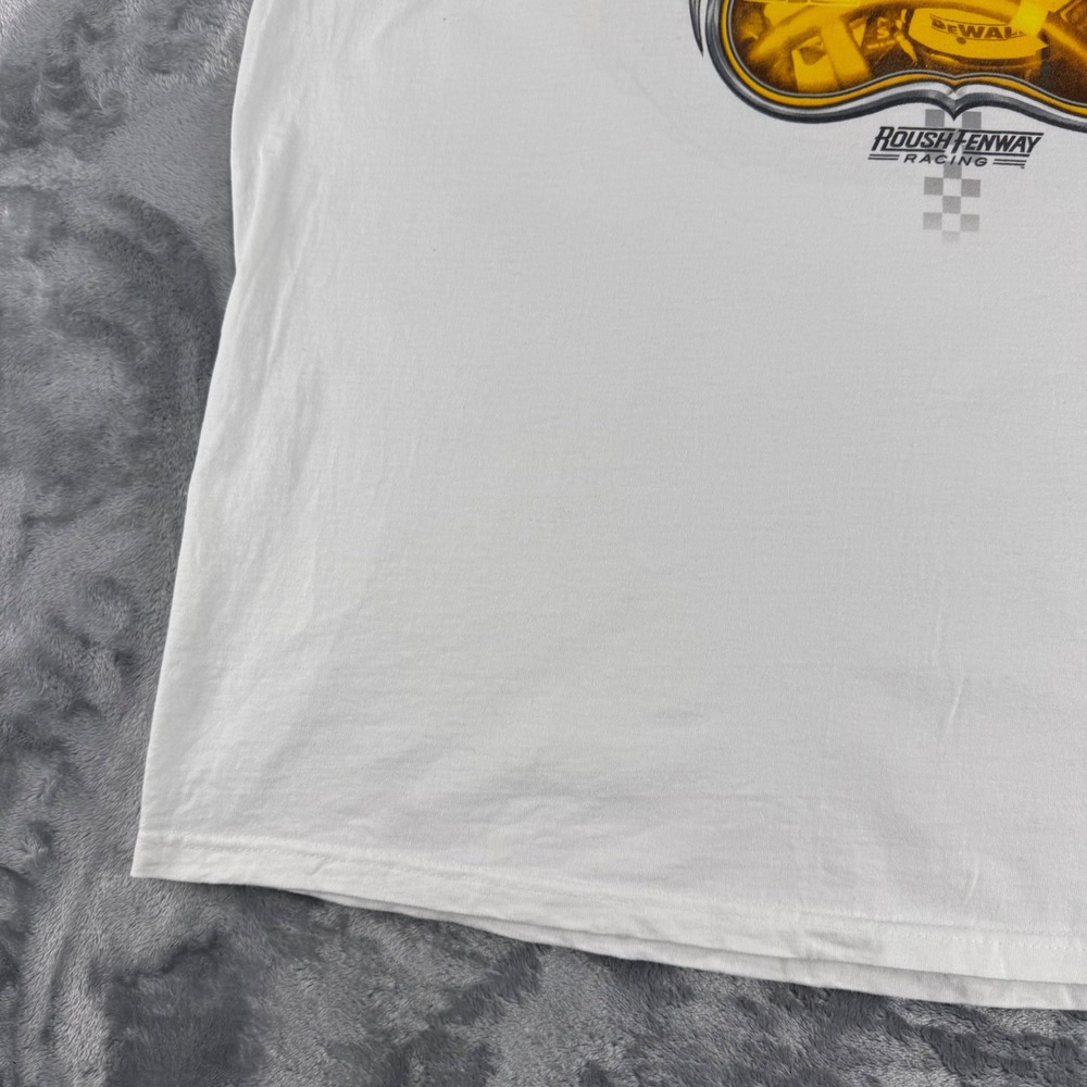 Vintage Matt Kenseth NASCAR T Shirt Mens 2XL White DeWalt Roush Fenway Racing 17 - Picture 9 of 16